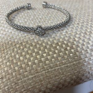 NWOT Elegant Silver Bracelet with Flower Accent